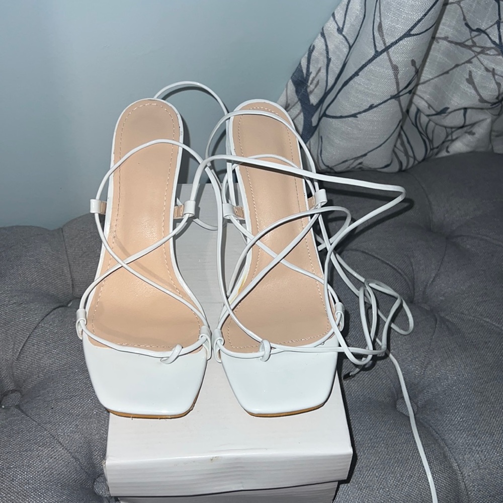 White strap sandals.